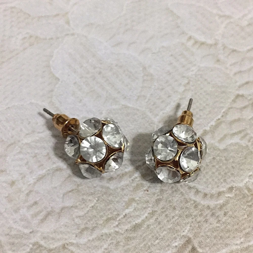 Rhinestone cluster earrings